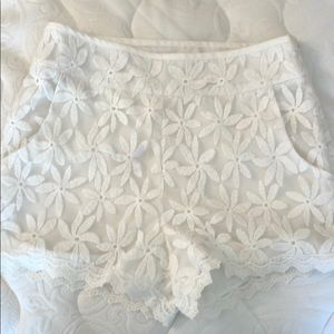 White Flower Shorts